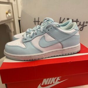 Nike Dunk Low White and Glacier Blue Sneakers